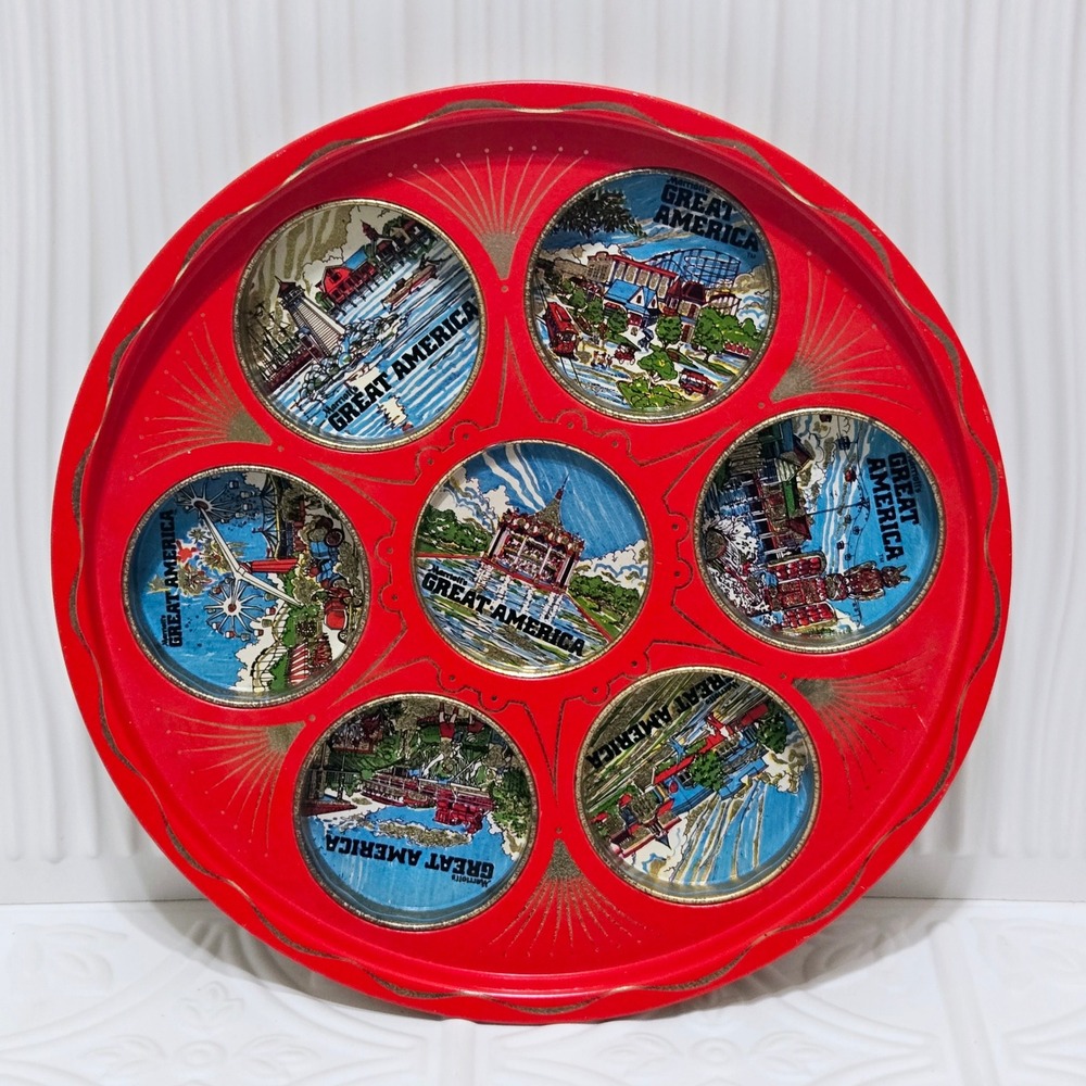 Vintage Great America Drink Tin‎ Serving Tray
